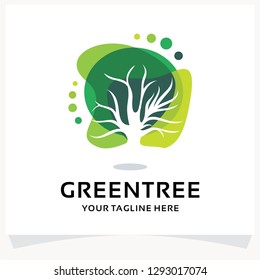 Green Tree Logo Design Template Inspiration