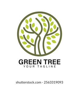 Green Tree Logo Design Template