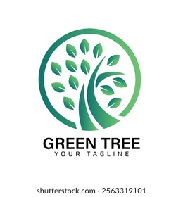 Green Tree Logo Design Template