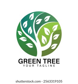 Green Tree Logo Design Template