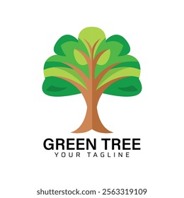 Green Tree Logo Design Template