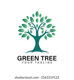 Green Tree Logo Design Template