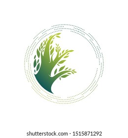 green tree logo design vector art