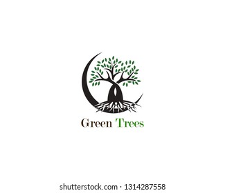 Green tree logo ecology nature vector