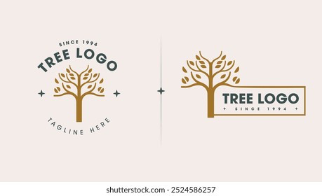 Logotipo verde del árbol, icono del árbol