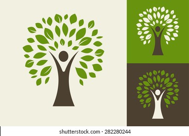 green tree - logo and icon