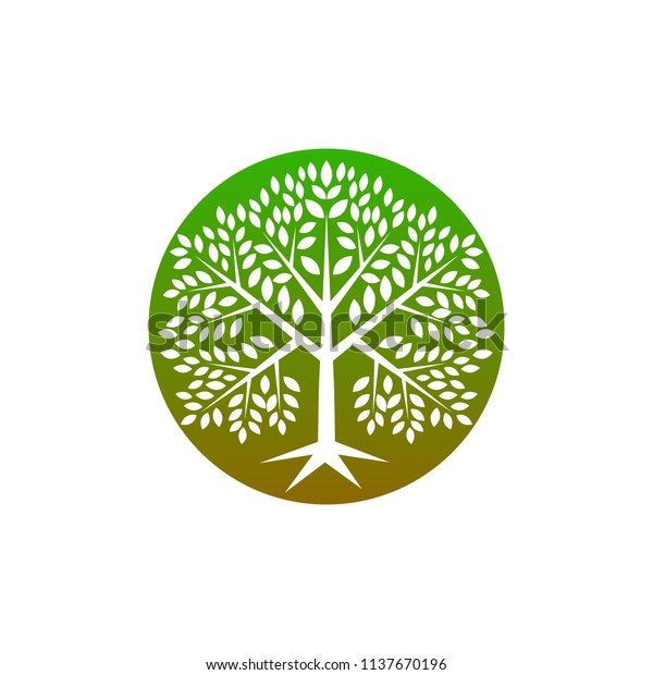 Green Tree Logo Icon Natural Forest Stock Vector (royalty Free 