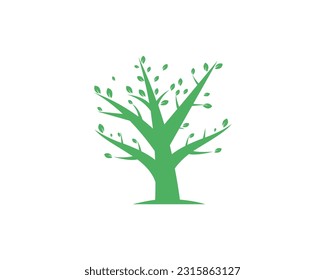 green tree logo icon template