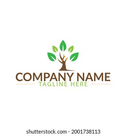 Green tree logo original design set of vector Illustrations in green colors. Tree vector logo design.