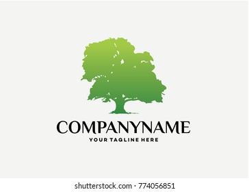 Green Tree Logo Template Design Vector, Emblem, Design Concept, Creative Symbol, Icon