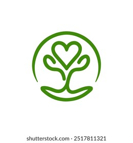 Green tree logo vector art illustration.