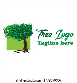 Green tree Logo Vector or illustration with Dummy Logo Text for use.