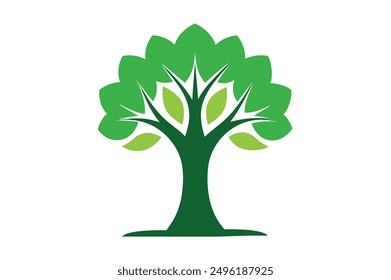 Green tree logo  vector illustration