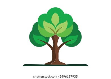 Green tree logo  vector illustration