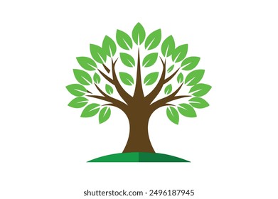 Green tree logo  vector illustration