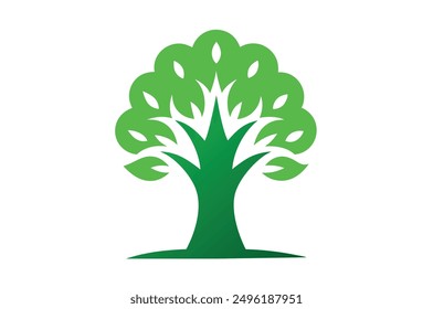 Ilustración vectorial de logo de árbol verde