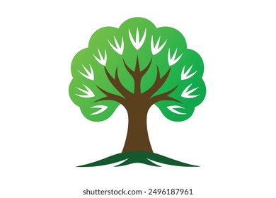 Ilustración vectorial de logo de árbol verde