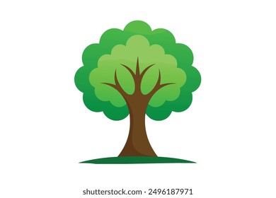 Ilustración vectorial de logo de árbol verde