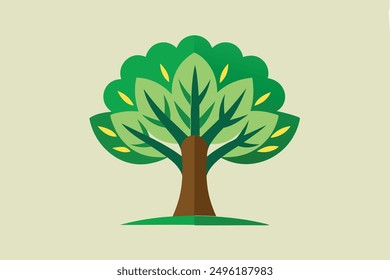 Ilustración vectorial de logo de árbol verde