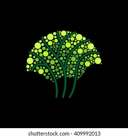 Green tree logo. Vector illustration.