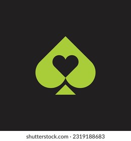 green tree love symbol icon vector 