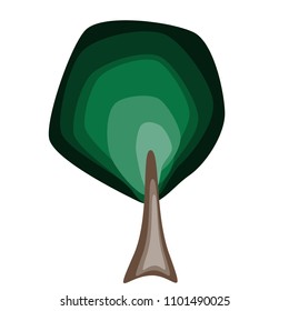  Green tree made in flat style. Vector illustration of tree on white background - Illustration, icon, company logo.