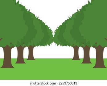 green tree and meadow landscape