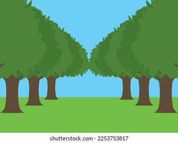 green tree and meadow landscape