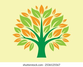 green tree minimalist logo design vector  
