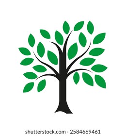 Green Tree Minimalist Vector Illustration