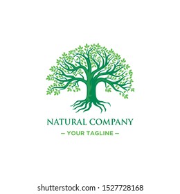 green tree natural logo design vector modern and simple logo design