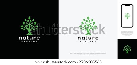 Green Tree Nature Logo Design for Eco-Friendly Brands Environment and Organic Products.