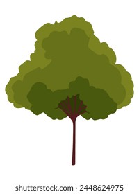 El nuevo icono de estilo de dibujos animados del árbol verde puede usar como elemento de diseño