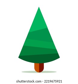 The green tree is not decorated with lights or Christmas decorations.