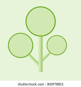 Green tree on green background and have space for insert text, vector illustration