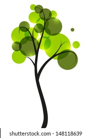 Green tree on white background