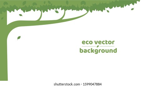 Green tree on a white background. Concept: simple, minimalistic image, eco-friendly, floral, natural background. Vector illustration, eps 10.