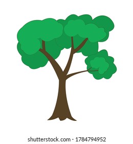 Green Tree on white background. Vector Illustration.