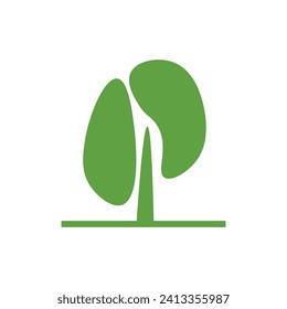 Grüner Baum auf weißem Hintergrund