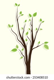 green tree on white background