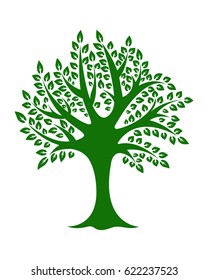 Green tree on white background vector