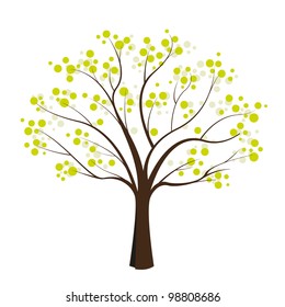 green tree on white background