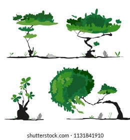 Green tree on white background.Vector illustration