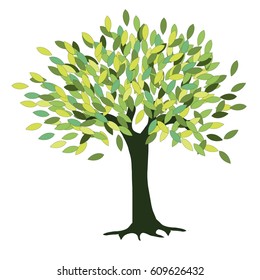 Green tree on white stock vector illustration