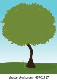 Green tree outdoors 1 - vector version