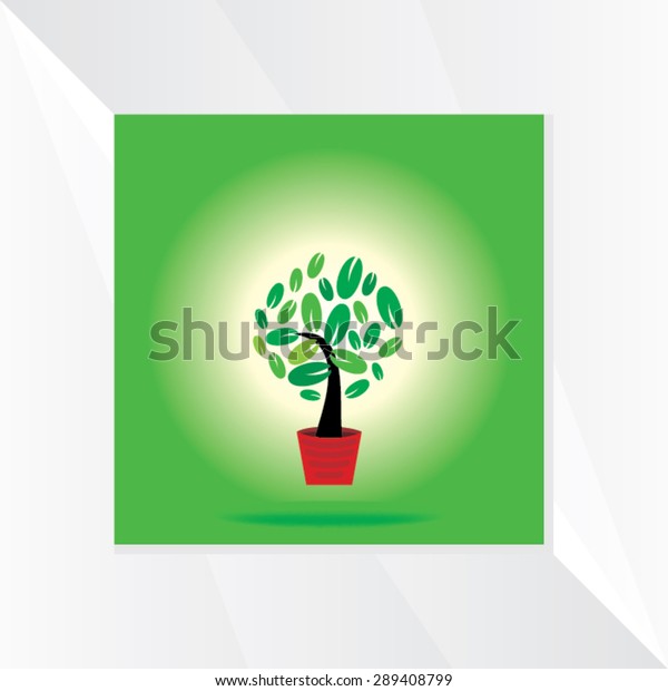 Green Tree Pot Vector Stock Vector (Royalty Free) 289408799 | Shutterstock