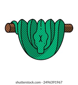 green tree python halftone hand drawn color vector illustration