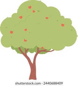 Árbol verde con manzanas rojas. Planta de fruta de jardín aislada sobre fondo blanco