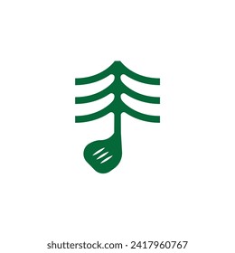 green tree restaurant logo design vector.