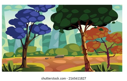 Green Tree and road and jungle background